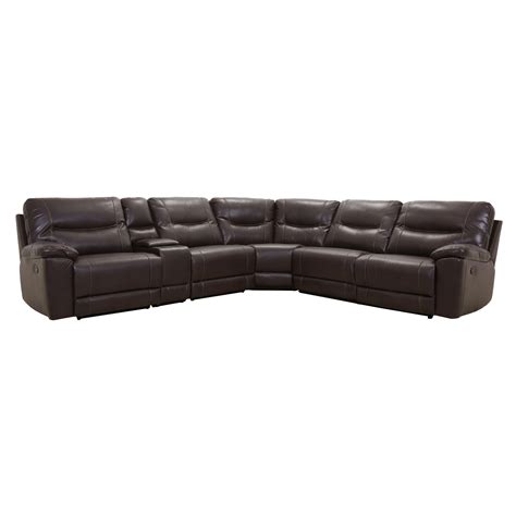 Brown Top Grain Leather Electric Recliner Sectional Sofa Left Modern