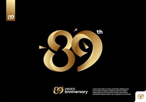 Номер 89 дизайн иконки золотого логотипа, номер логотипа 89-летия, 89 ...
