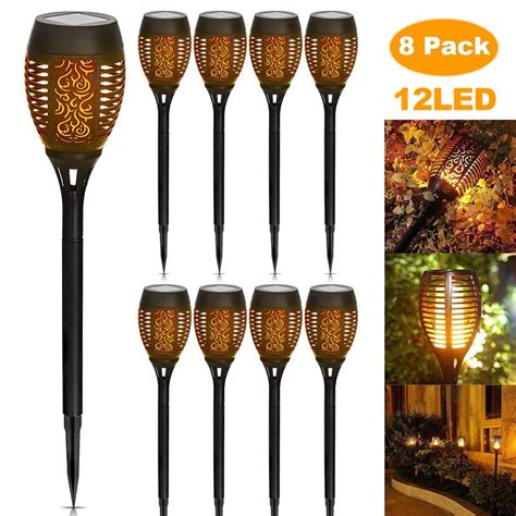 12LED 33LED Solar Flame Torch Light Flickering Wat Grandado