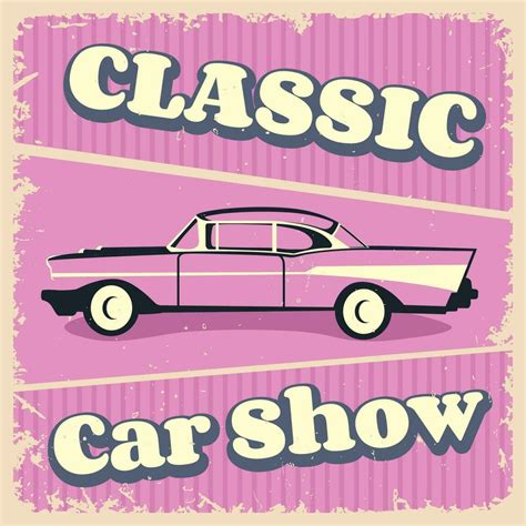 Retro vintage car poster in trendy pink color 33026561 Vector Art at Vecteezy