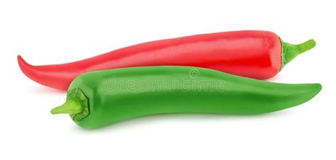 Vegetable Composition Red And Green Hot Chili Pepper On White Background Stock Image Image