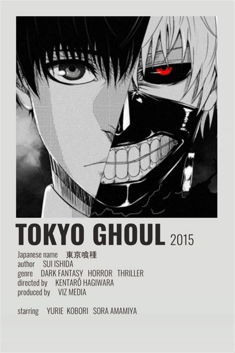 the poster for tokyo ghoul, which features an image of a man with red eyes