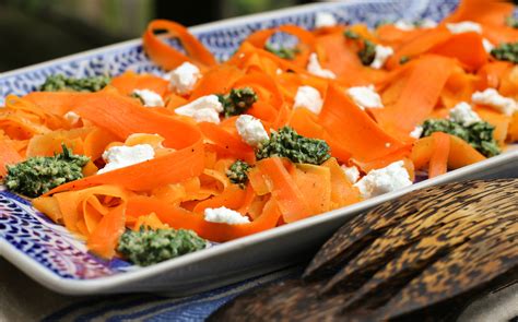 The Hungry Hounds— Carrot Ribbon Salad With Carrot Top Pesto