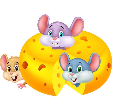 Premium Vector Cartoon Mouse Hiding Inside Cheddar Cheese