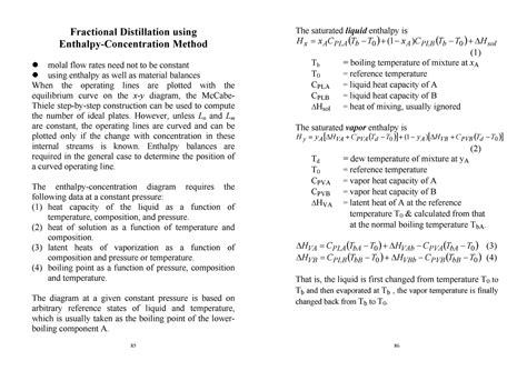 Fractional Distillation Using Enthalpy C Fractional Distillation