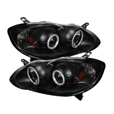 Toyota Corolla Spyder Projector Headlights Ccfl Halo Led Black