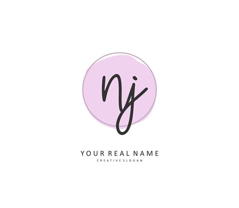 Nj Initial Letter Handwriting And Signature Logo A Concept Handwriting Initial Logo With