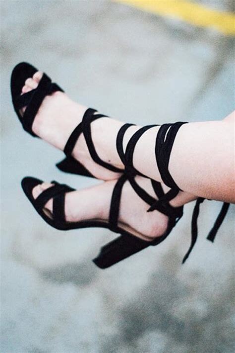 Hottest Black Strappy Heels Designs