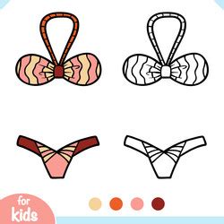 Coloring Book Bandeau Bikini Royalty Free Vector Image