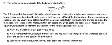 Solved 2. The following equation is called the Boltzmann | Chegg.com