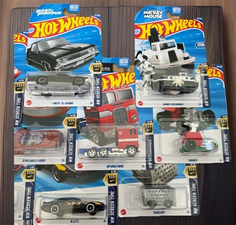 Hot Wheels Hw Screen Time Complete Set Lot Of Optimus Mario Snoopy Ebay