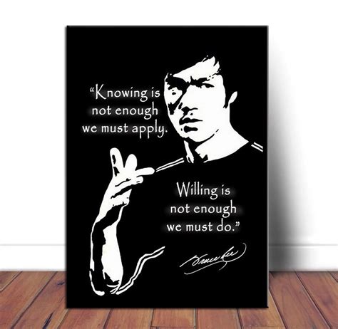 Bruce Lee Poster Motivational Quote Poster Canvas Painting Etsy