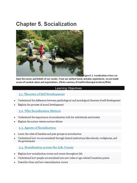 Chapter 5 Socialization Learning Objectives Pdf Socialization