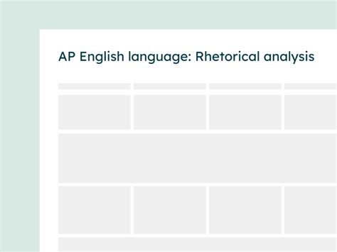 Ap English Language Rhetorical Analysis Rubric