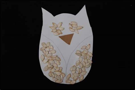 Kids Get Crafty - Pumpkin Seed Owls - Red Ted Art - Kids Crafts