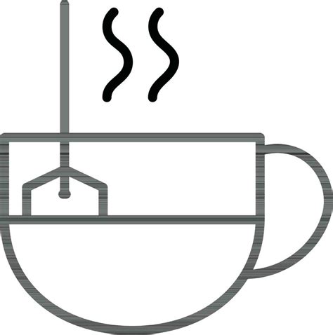 Black Line Art Illustration Of Teabag In Hot Cup Icon 24361413 Vector Art At Vecteezy