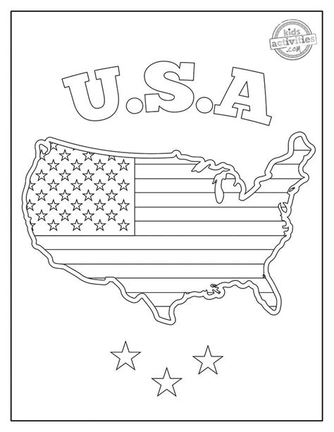 Printable Fun & Patriotic American Flag Coloring Pages | Flag coloring ...