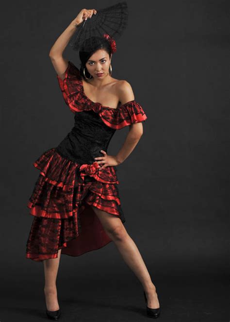 Damen Rot Spanische Senorita Flamenco Kostüm Ebay