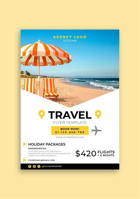 Design This Linear Minimalist Travel Agency Flyer Layout Online