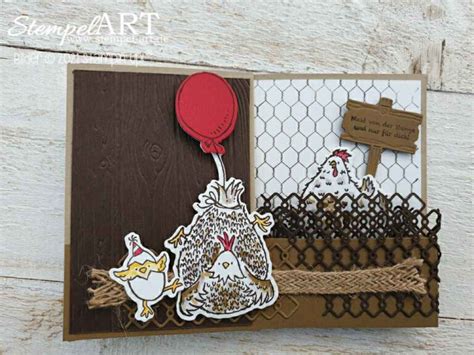 Team Blog Hop Eine Z Fold Card Mit Den Lustigen H Hnern Stempelart