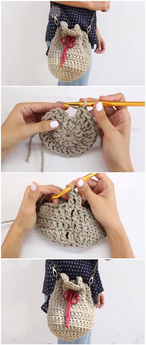 Crochet Easy Drawstring Bag Love Crochet