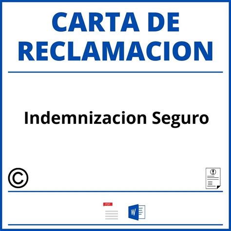 Modelo Carta Reclamacion Indemnizacion Seguro Pdf Word