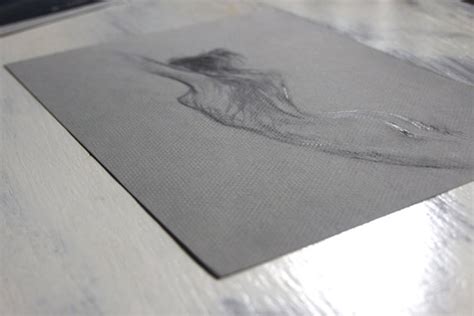 Original Nude Figure Charcoal Drawing 9 X 12 Inches By