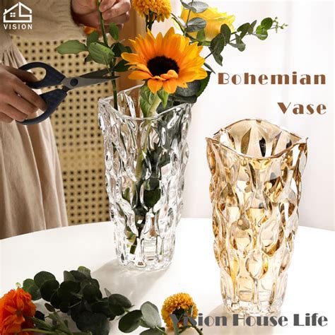 Vision Bohemian Crystal Glass Light Luxury Glass Vase Ornaments Living