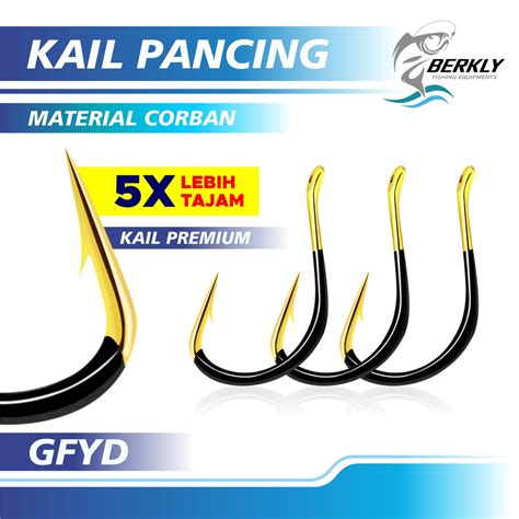 Jual Berkly Official Shop Kail Pancing Gold Hitam 10pcs High Carbon