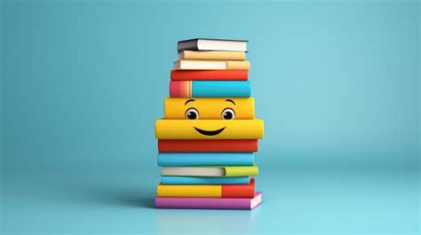 Premium AI Image | A stack of books emoji with colorful covers