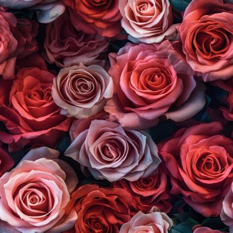 Premium AI Image A Wall Of Red Roses With The Word Love On It