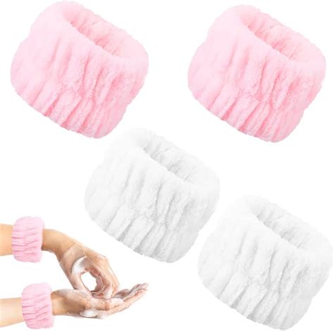 4pcs Wrist Washband Face Washing Wristband Spa Wrist Towel Washband