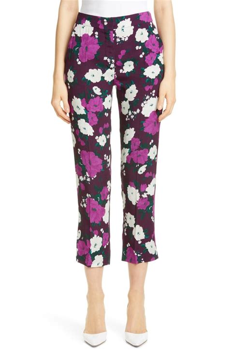 Erdem Floral Print Crepe Straight Leg Pants Nordstrom