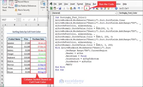 Excel Vba To Sort Column Ascending Examples Exceldemy