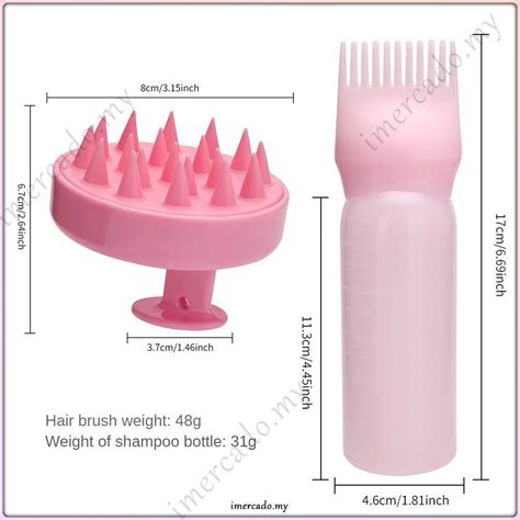 Cod Scalp Massager Shampoo Brush And Root Comb Applicator Bottle 2 Sets