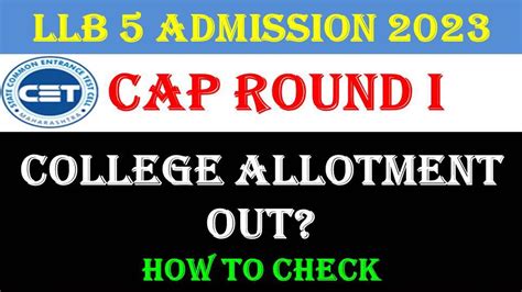 Llb Year Cap Round College Allotment Llb Year Cap Round