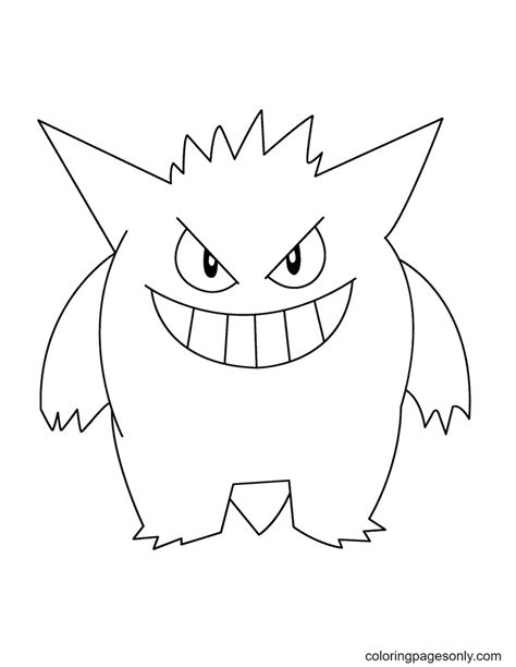 Gengar Coloring Pages Coloringpagesonly