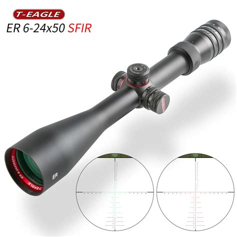 Mira telescópica táctica de T EAGLE 6 24x50 luz roja y verde Rifle de