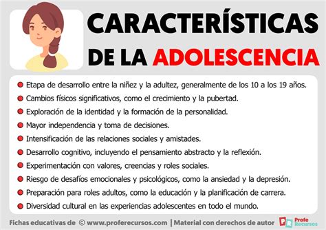 Caracter Sticas De La Adolescencia