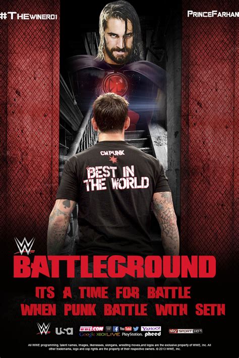 Wwe Battleground 2016 Poster Featuring Cm Punk And By Princefarhan22 On