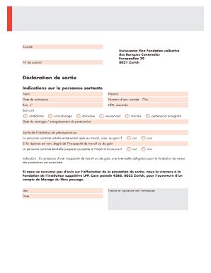 Fillable Online Swisscanto Dclaration De Sortie Swisscanto Fax Email