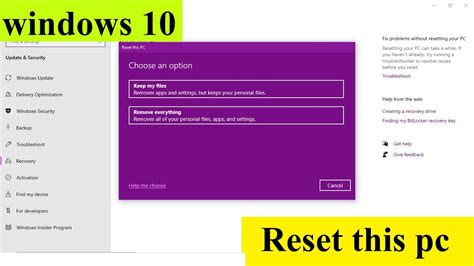 How To Factory Reset Windows 10 Reset This PC Is A Repair Tool For