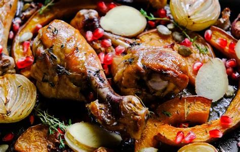 Ricetta Cosce Di Pollo Al Forno Con Zucca Cipolle E Melagrana Il