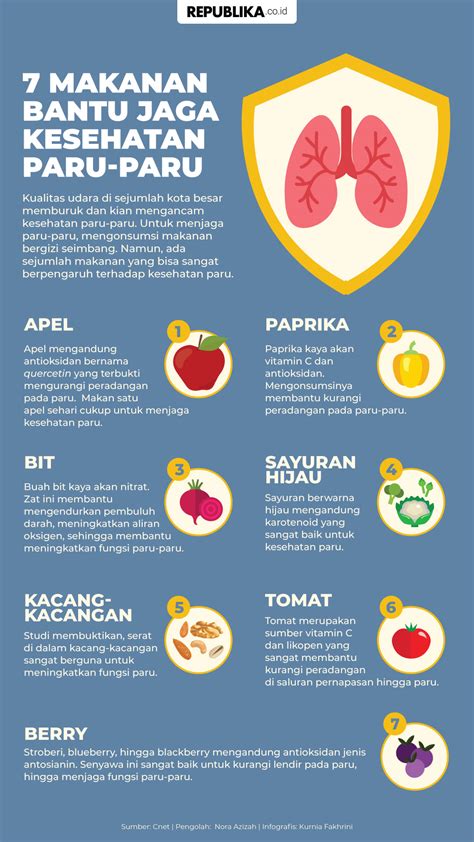 Infografis Makanan Yang Bantu Jaga Kesehatan Paru Paru Di Tengah Polusi