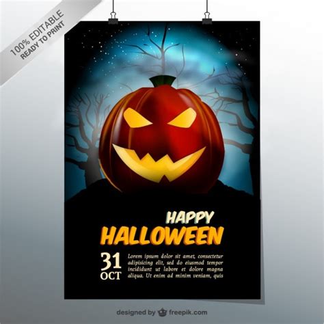 Free Vector | Happy halloween template with pumpkin