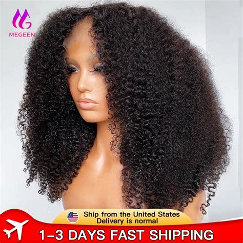 Perruque Lace Front Wig Naturelle Mongole MEGEEN Cheveux Cr Pus Boucl S