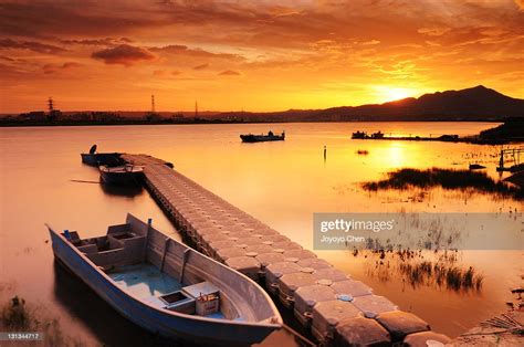 Golden Sunset Of Old Dock High Res Stock Photo Getty Images