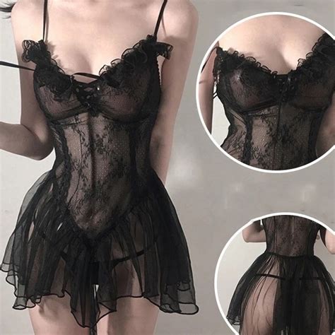 Jual Potongan Anime Wanita Seksi Lingerie Suspender Baju Tidur Set Baju Tidur Seragam Godaan