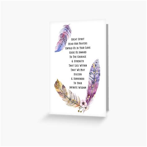 "Great Spirit Prayer" Greeting Card by FeminineSpirit | Redbubble