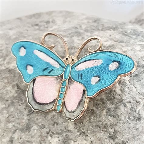 Antiques Atlas Mid Century Silver Enamel Butterfly Brooch